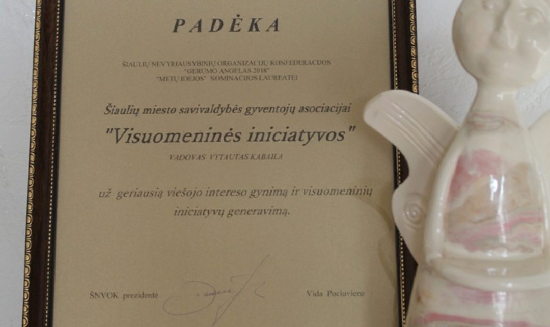 Asociacija „Visuomeninės iniciatyvos“ – „Metų idėjos“ nominacijos laureatė